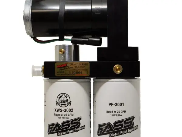 Dual-filter air compressor filter system with black and white components.