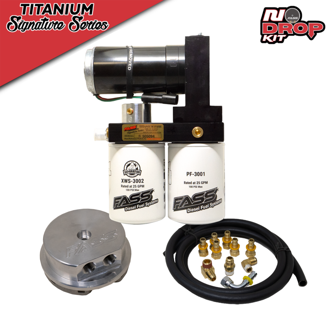 Fuel filter and regulator kit with titanium component and fittings.