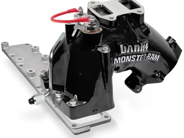 Black Monster-Ram intake manifold with components.